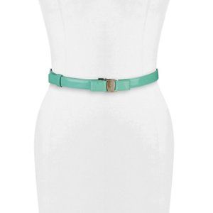 NWT$395 Ferragamo Leather Logo Bow Belt Large